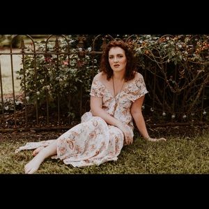 Boho coral Maxi Dress